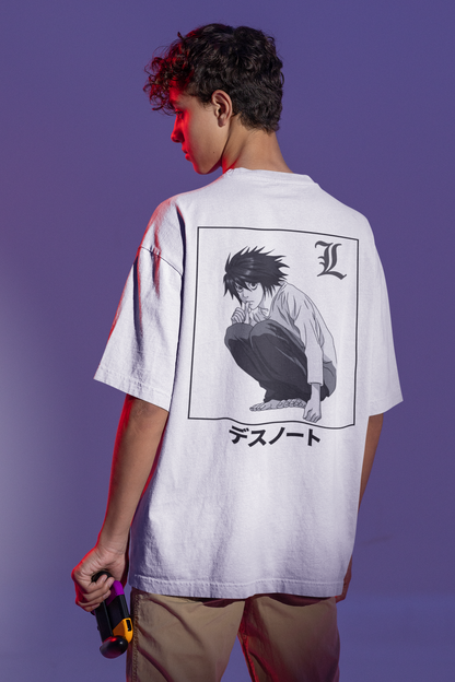 Y&D Shadowed Justice: Light Yagami Inspired  Unisex Oversized Tee