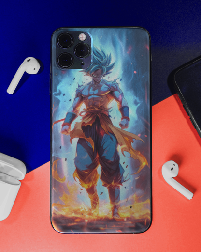 Y&D Fiery Goku Glass Phone Case