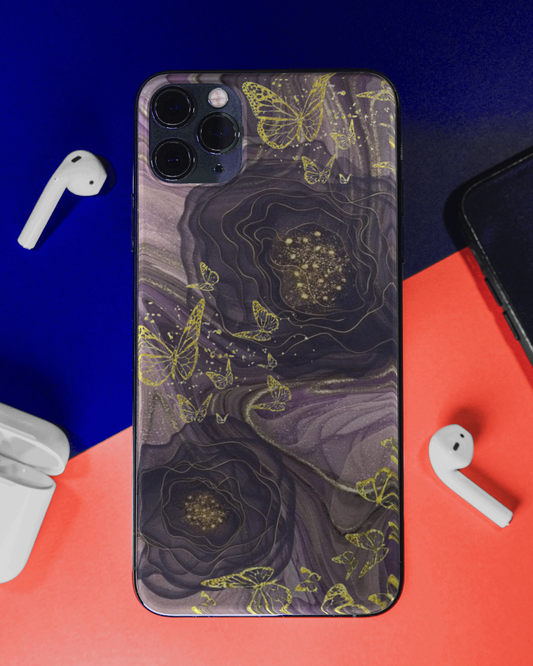 Y&D: Purple floral themed Iphone Glass Phone case