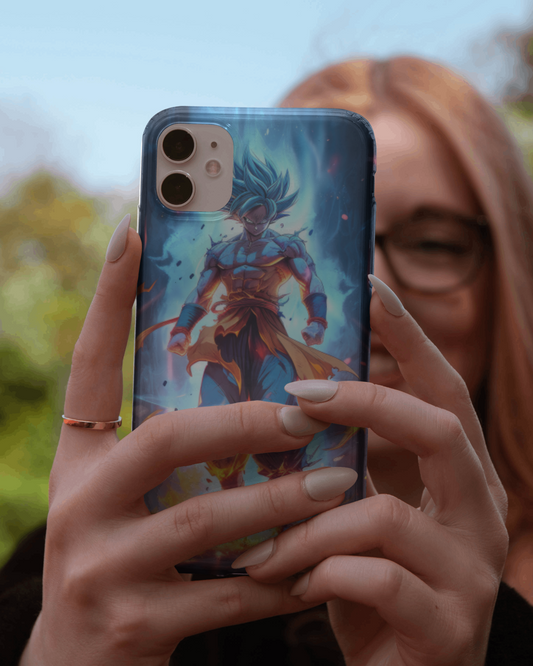 Y&D Fiery Goku Glass Phone Case