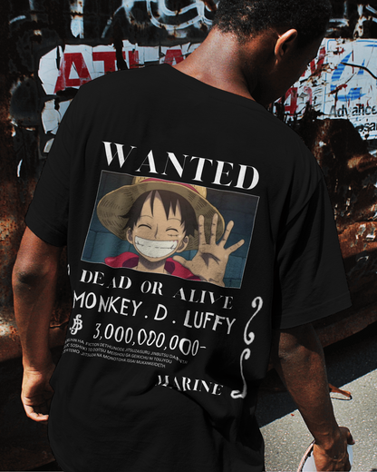 Y&D's "Wanted: Luffy Edition" Men's Heavy Oversized T-Shirt