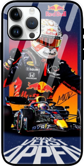 Y&D :  "Victorious Drive" Glass Phone Case featuring Max Verstappen