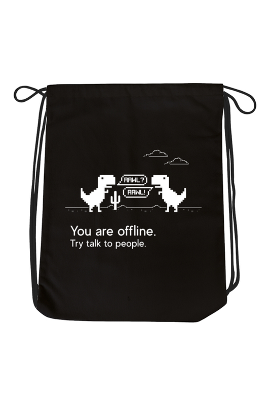 Y&D Offline Adventures: Chrome Dino Drawstring Bag